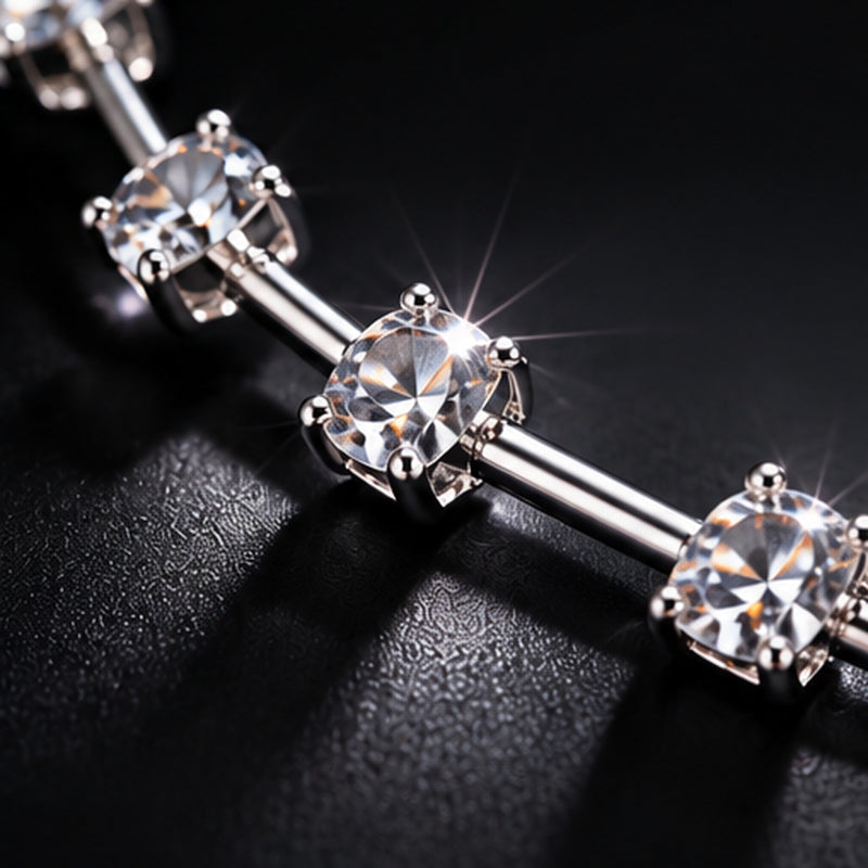 Starlight Crystal Choker Necklace – Dainty Silver Sparkle Necklace