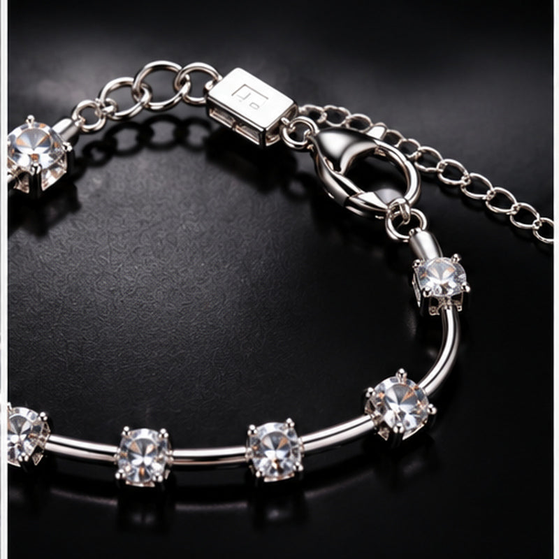 Starlight Crystal Choker Necklace – Dainty Silver Sparkle Necklace