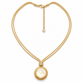 Ivory Glow round pendant necklace on white background